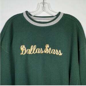 Vintage Dallas Stars Women's Crewneck Sweater Green Embroidered Size XL